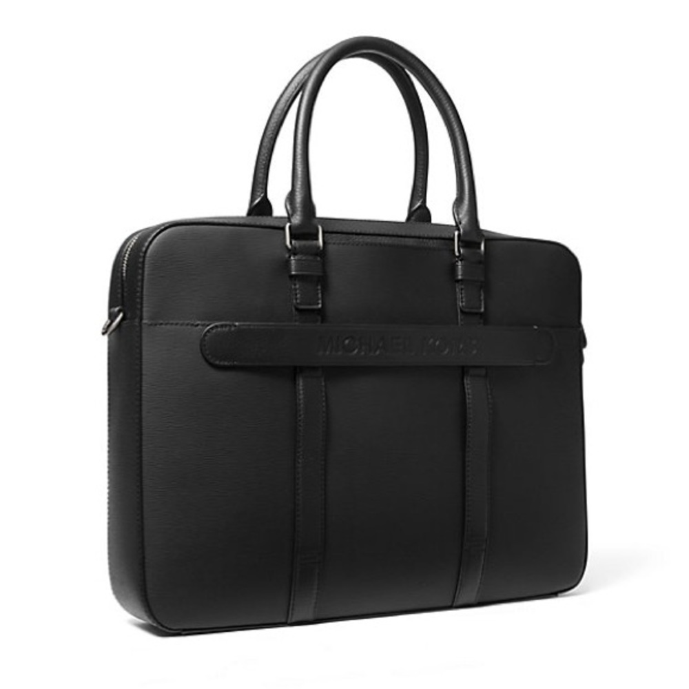 Micheal Kors | Hudson Crossgrain Leather Briefcase - Picture 2 of 6